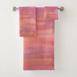 Sistema rosado de la toalla de baño de la salida