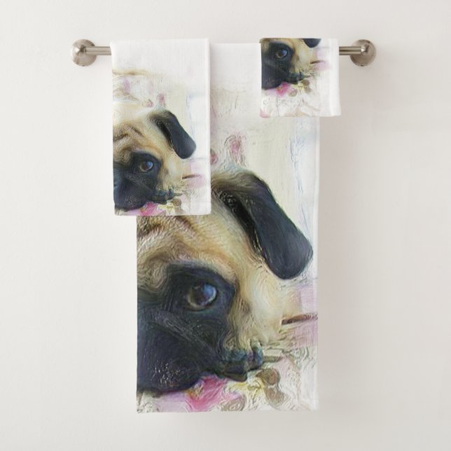 Sistema rosado de la toalla de baño del perro del (In situ)