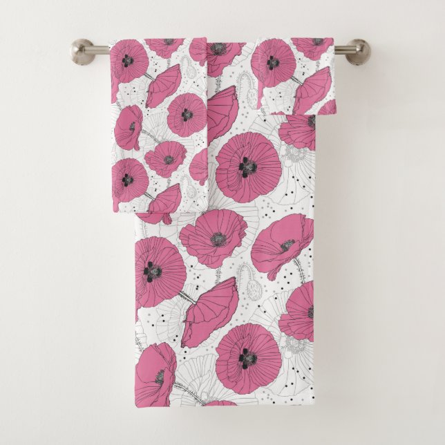 Sistema rosado de la toalla de las flores de la (In situ)