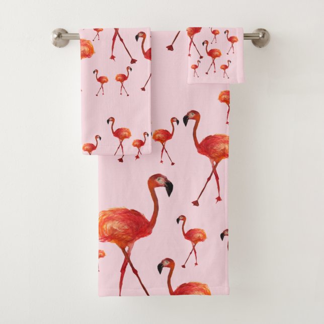 Sistema rosado de la toalla del cuarto de baño de (In situ)