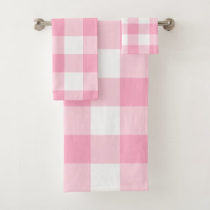 Sistema rosado y blanco de la toalla de baño del