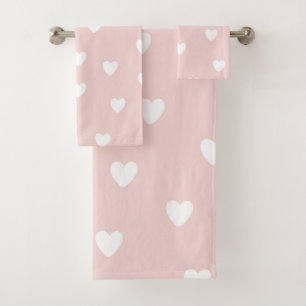 Sistema rosado y blanco de la toalla de los