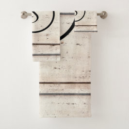 Sistema rústico de la toalla del monograma del