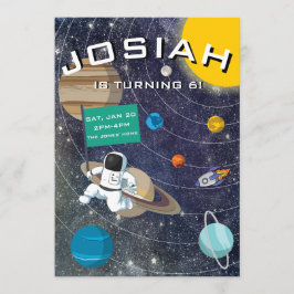 Sistema solar, invitación a fiesta de cumpleaños d