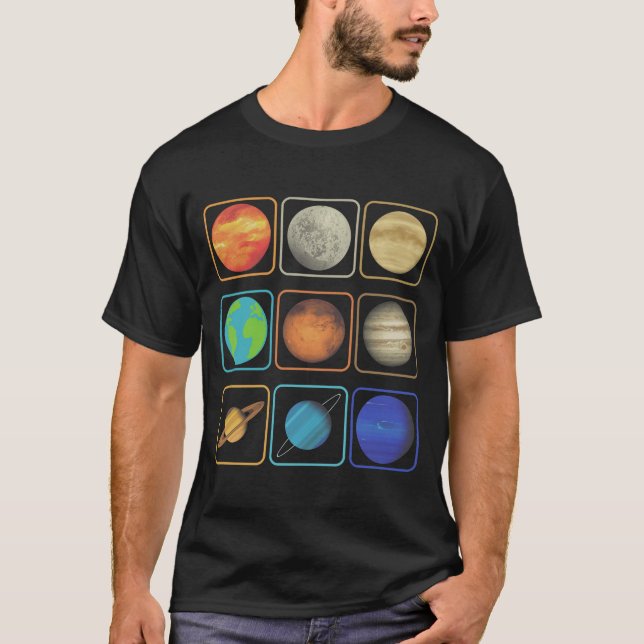 Sistema solar planetas camiseta (Anverso)