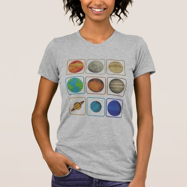 Sistema solar planetas camiseta (Anverso)