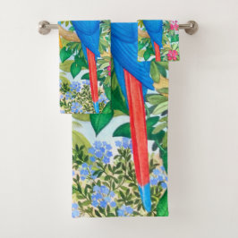 Sistema tropical de la toalla de baño de los loros