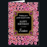 Sister Birthday Pink Daisies<br><div class="desc">Una tarjeta de cumpleaños floral para tu hermana. Esta elegante tarjeta de cumpleaños muestra una delicada dispersión de suaves margaritas rosas, simbolizando belleza, gracia y alegría. El diseño floral claro y amplio aporta un toque de encanto a la naturaleza, ideal para celebrar un día especial con calor y amor. Las...</div>