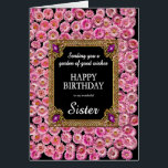 Sister Birthday Pink Daisies<br><div class="desc">Una tarjeta de cumpleaños floral para tu hermana. Esta elegante tarjeta de cumpleaños muestra una delicada dispersión de suaves margaritas rosas, simbolizando belleza, gracia y alegría. El diseño floral claro y amplio aporta un toque de encanto a la naturaleza, ideal para celebrar un día especial con calor y amor. Las...</div>