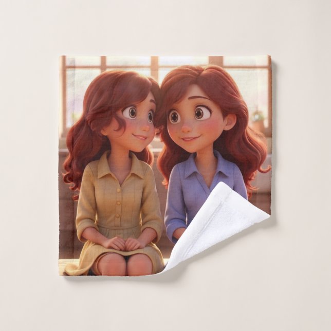 Sister Bond – Beautiful Sisters Illustration Art (Toallita)