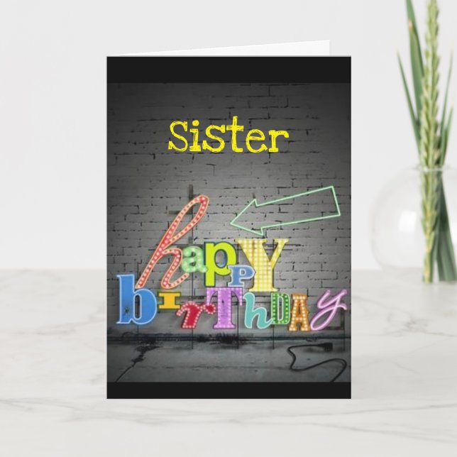 **SISTER** ESCRIBIR ESTÁ EN LA TARJETA DE CUMPLEAÑ (Anverso)