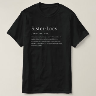 "Sister Loc's" Definición Camiseta Negra de Pelo P