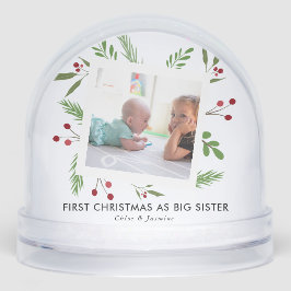 Sister's First Christmas Photo Holly