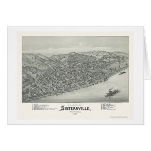 Sistersville, mapa panorámico de WV - 1896