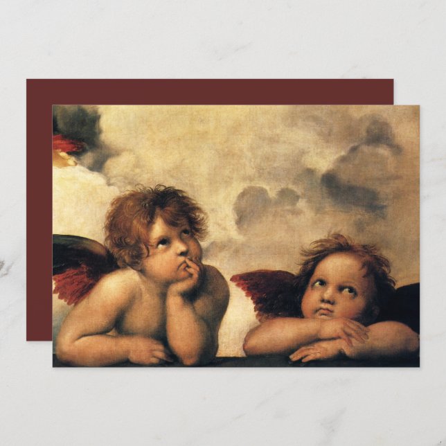 Sistine Madonna Angels por Raphael Sanzio (Anverso / Reverso)