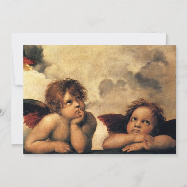 Sistine Madonna Angels por Raphael Sanzio (Anverso)