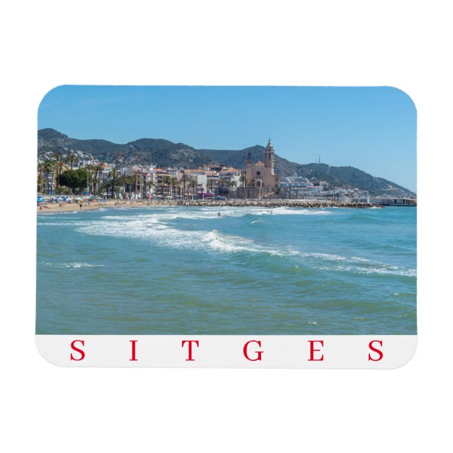 Sitges mar y frigorífico imán (Horizontal)