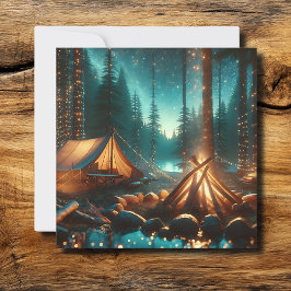 Sitio de acampada con luces de Bonito