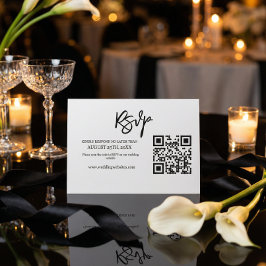 Sitio web de boda con código QR para RSVP con guió