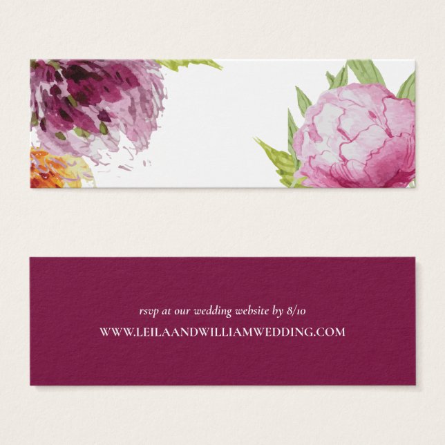 Sitio web de Boda de acuarela RSVP (Anverso y reverso)