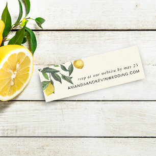 Sitio web de boda de limón RSVP Tarjetas mini