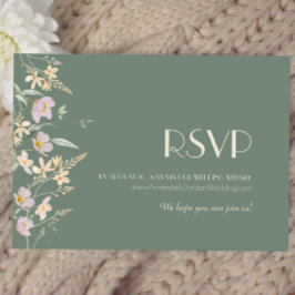 Sitio web de Boda de Wildflower Sage Deco RSVP