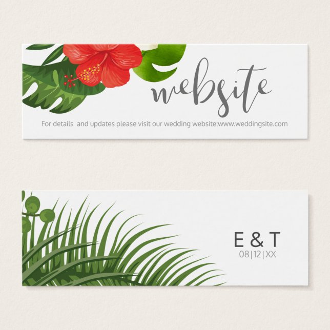 Sitio web de Boda floral tropical Insertar ID475 (Anverso y reverso)