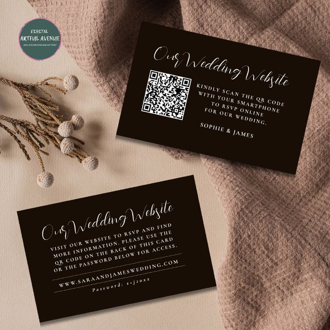 Sitio web de Boda moderno Código QR Tarjeta de Gab (Subido por el creador)