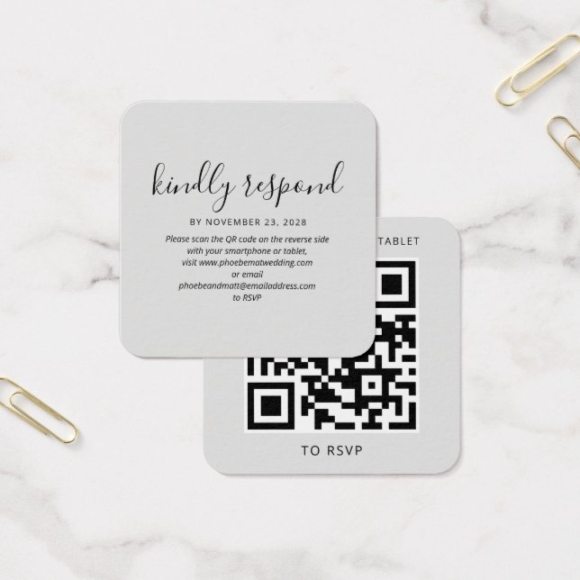 Sitio web de boda moderno y elegante con código QR (Oficina)