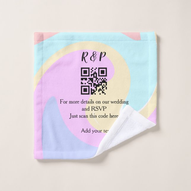 sitio web de boda rsvp q r código agregar nombre t (Toallita)