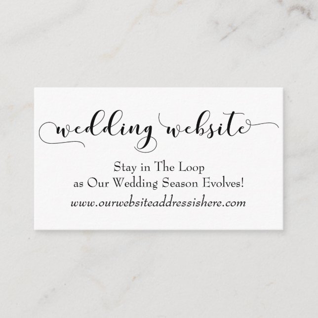 "Sitio web de boda" Tarjetas de Enlace para Manten (Anverso)