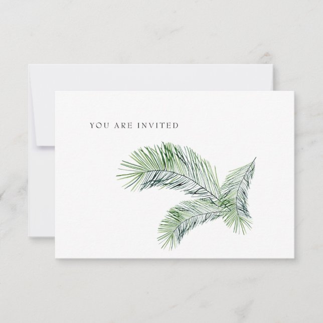 Sitio web de boda tropical simple Invitación (Anverso)