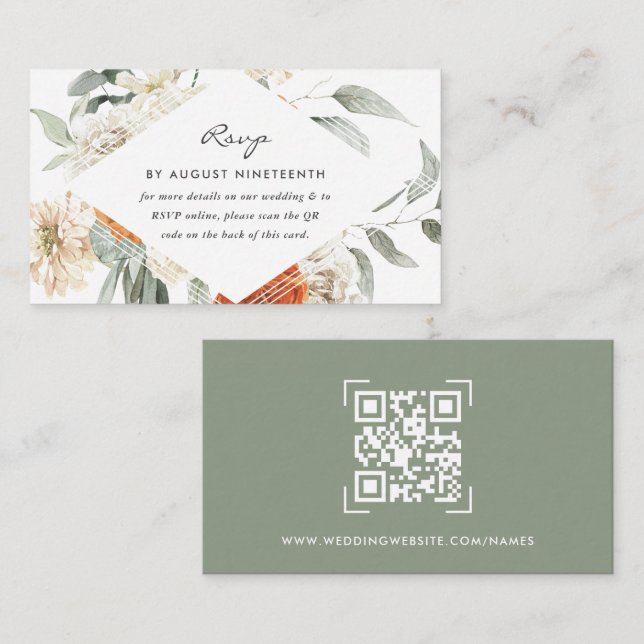 Sitio web de bodas | Tarjeta de inscripción de aná (Anverso / Reverso)