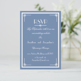 Sitio web de guiones Dusty Blue email Boda Tarjeta