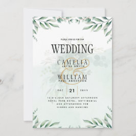 Sitio web de invitaciones a bodas de verde RSVP QR