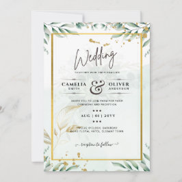 Sitio web de invitaciones a bodas de verde RSVP QR