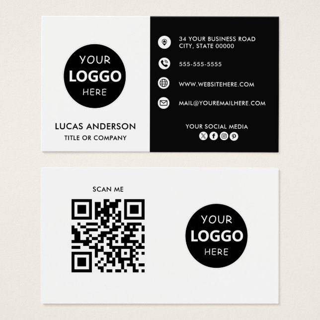 Sitio web de logotipo comercial personalizado rede (Anverso y reverso)
