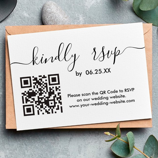 Sitio web de RSVP de boda moderna con código QR (Subido por el creador)