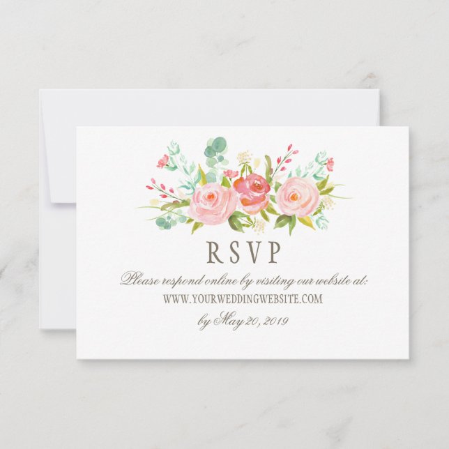 Sitio web de RSVP en línea de la boda de Rosa clás (Anverso)