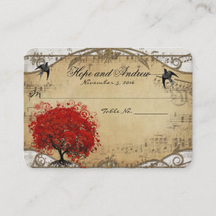 Sitio web de Tarjetas de lugar de hoja de corazón