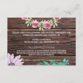Sitio web de Wooden boda foto tarjeta de clausura 