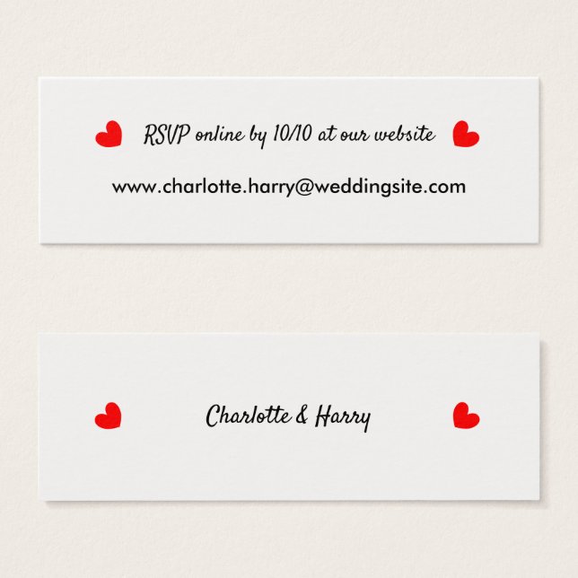 Sitio web del Boda RSVP personalizado (Anverso y reverso)