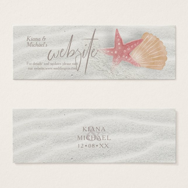 Sitio web del Boda Starfish de White Sands Inserta (Anverso y reverso)