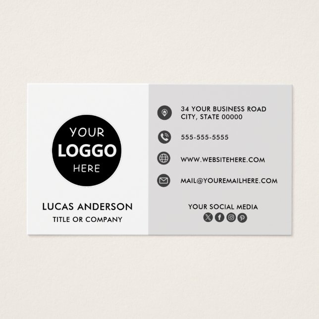 Sitio web del logo de negocios de personalizable e (Frente)