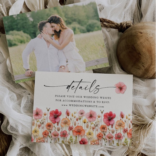 Sitio web para insertar tarjeta del Boda Wildflowe (Wedding Details Card Wildflowers)