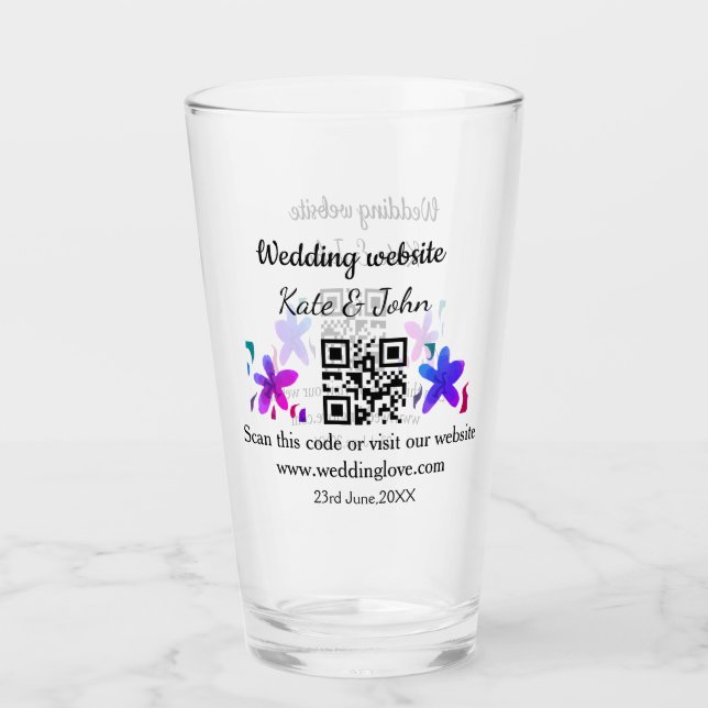 Sitio web simple mínimo de boda Q código R añadir  (Anverso)