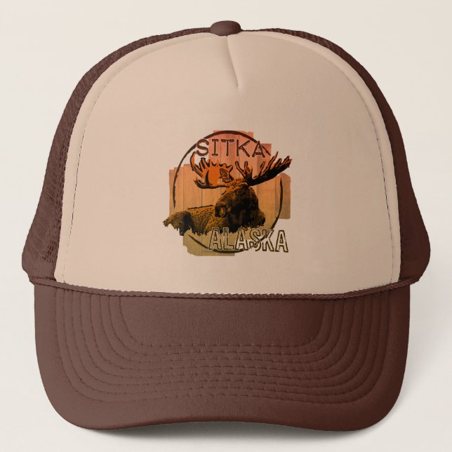 Sitka Alaska naranja moose gorra (Anverso)