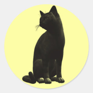 Sitting Black Cat Pegatinas