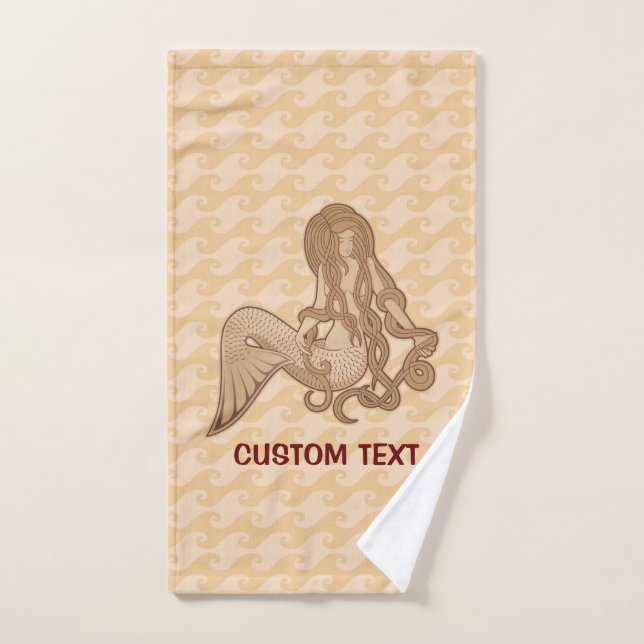 Sitting Mermaid Beige (Toalla de mano)