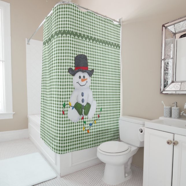 Sitting Snowman Shower Cortina (In situ)